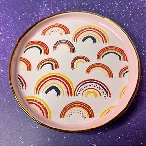NEW Rainbow Pink Gold Ceramic Jewelry Dish Trinket Holder Gift